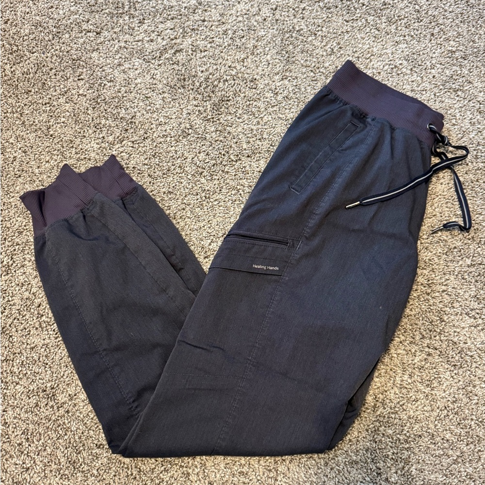 Healing Hands Gray Joggers and scrub jacket size medium
